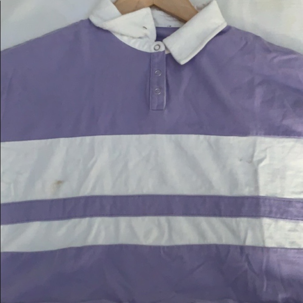 Purple with white stripes Long sleeve Tee